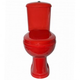 Унитаз-компакт ОК Дора Стандарт красный (арматура, гофра и сиденье, гориз. выпуск)