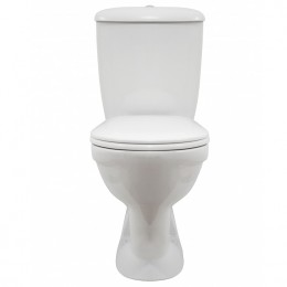 Унитаз-компакт ОК Радуга Стандарт белый (арматура, гофра и сиденье, косой выпуск)