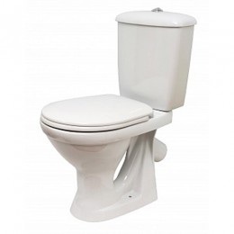 Унитаз-компакт ОК Суперкомпакт Стандарт белый (арматура, гофра и сиденье, косой выпуск)