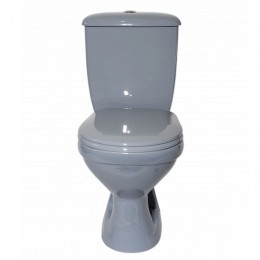 Унитаз-компакт ОК Суперкомпакт Стандарт серый (арматура, гофра и сиденье, косой выпуск)