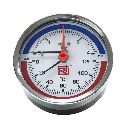Термоманометр аксиальный STI ∅80 120°C 4 bar УП (G½")