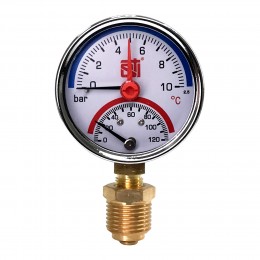 Термоманометр радиальный STI ∅63 120°C 10 bar УП (G½")