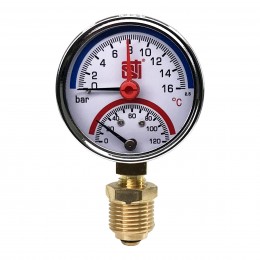 Термоманометр радиальный STI ∅63 120°C 16 bar УП (G½")