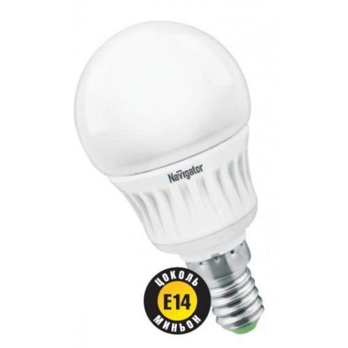 Лампа светодиодная 94 131 NLL-G45-5-230-4K-E14 5Вт шар 4000К нейтр. бел. E14 390лм 176-264В Navigator 94131