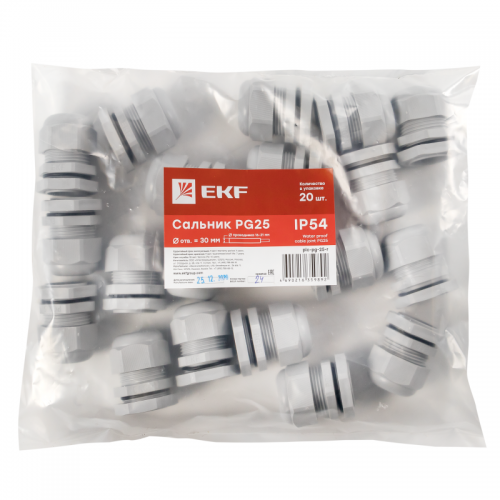 Сальник PG25 d16-21мм (d отверст. 31мм) IP54 PROxima EKF plc-pg-25-r
