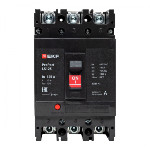 Выключатель автоматический 3п 160А 18кА LS125 ProPact EKF mccb-125-18-3-160-ls
