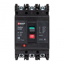 Выключатель автоматический 3п 16А 18кА LS125 ProPact EKF mccb-125-18-3-16-ls