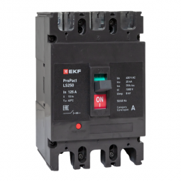 Выключатель автоматический 3п 125А 25кА LS250 ProPact EKF mccb-250-25-3-125-ls