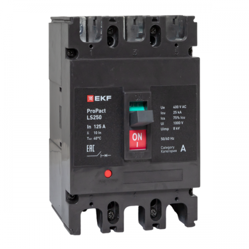Выключатель автоматический 3п 125А 25кА LS250 ProPact EKF mccb-250-25-3-125-ls