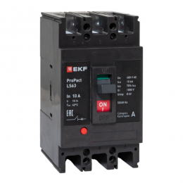 Выключатель автоматический 3п 10А 15кА LS63 ProPact EKF mccb-63-15-3-10-ls