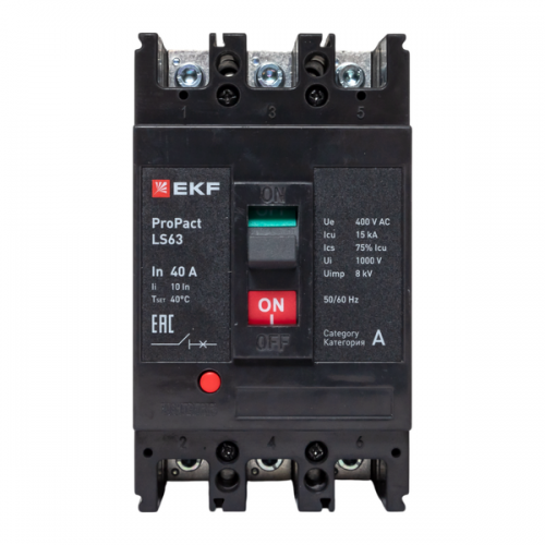 Выключатель автоматический 3п 40А 15кА LS63 ProPact EKF mccb-63-15-3-40-ls