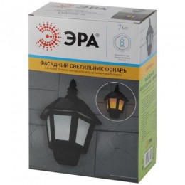 Светильник фасадный ERAFS08-36 Фонарь 2 режима (огонь/холодный свет) 40LED 7лм солнечная батарея ЭРА Б0044250