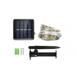 Светильник светодиодный садовый SLR-G03-100W нить 100LED холод. бел. на солнечн. батарее ФАZА 5033313