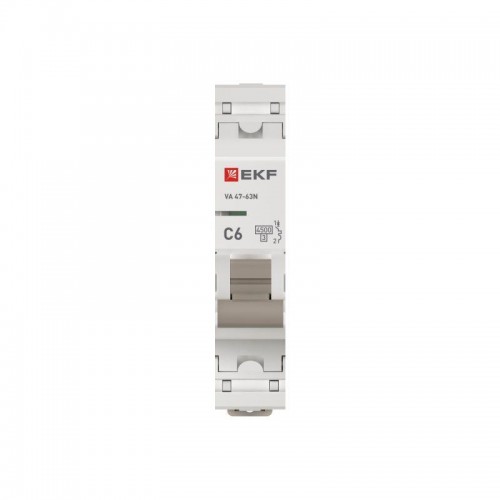 Выключатель автоматический 1п C 6А 4.5кА ВА 47-63N PROxima EKF M634106C