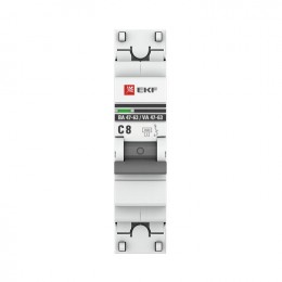 Выключатель автоматический модульный 1п C 8А 4.5кА ВА 47-63 PROxima EKF mcb4763-1-08C-pro