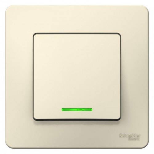 Выключатель 1-кл. СП Blanca 10А IP20 (сх. 1) 250В с подсветкой молочн. SE BLNVS010112