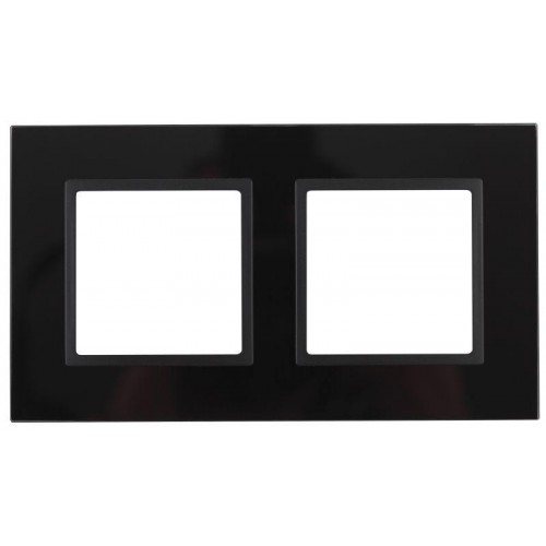 Рамка 2-м 14-5102-05 стекло Elegance черный+антрацит ЭРА Б0034492