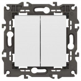 Выключатель 2-кл. СП Elegance 14-1104-01 10А IP20 250В 10AX механизм бел. Эра Б0034229