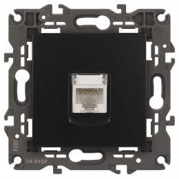 Розетка компьютерная 1-м Elegance 14-3107-05 RJ45 IP20 механизм антрацит Эра Б0034306