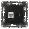 Розетка компьютерная + телевизионная 2-м Elegance 14-3110-05 RJ45 + TV IP20 механизм антрацит Эра Б0034318