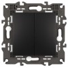 Переключатель 2-кл. СП Elegance 14-1106-05 10А IP20 250В 10AX механизм антрацит Эра Б0034247