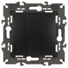 Выключатель 3-кл. СП Elegance 14-1107-05 10А IP20 250В 10AX механизм антрацит Эра Б0034254
