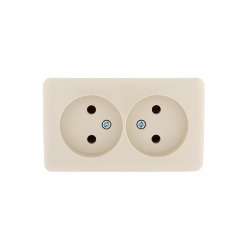 Розетка 2-м ОП Viola 16А IP20 без заземл. крем. LEZARD 751-0300-128