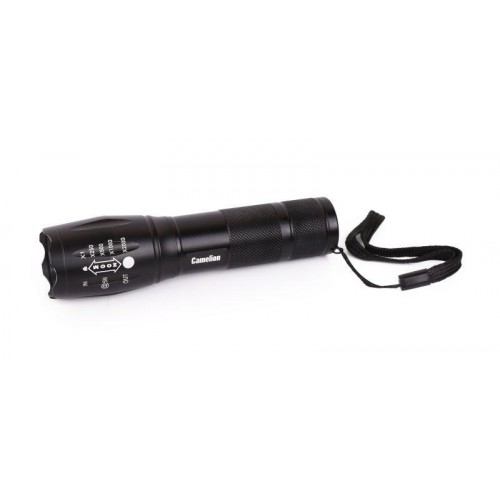 Фонарь LED51530 LED XML-T6 ZOOM 5 режимов 3хLR03 алюм. черн. (открывающ. блист.) Camelion 14536