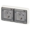 Розетка Эксперт 11-2523-01 2х2P+E гориз. IP55 16А-250В СУ бел. Эра Б0063276