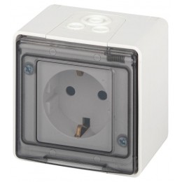 Розетка Эксперт 11-2501-01 2P+E IP55 16А-250В ОУ бел. Эра Б0063294