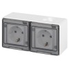 Розетка Эксперт 11-2504-01 2х2P+E гориз. IP55 шторки 16А-250В ОУ бел. Эра Б0063262