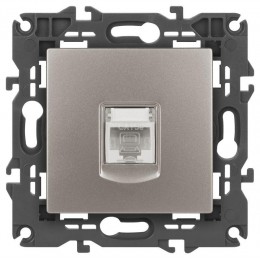 Розетка компьютерная Elegance 14-3107-16 RJ45 титан Эра Б0065764