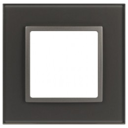 Рамка 1-м Elegance 14-5101-16 для розеток и выключателей стекло титан Эра Б0065833