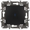 Выключатель 1-кл. СП Elegance 14-1102-05 10А IP20 250В 10AX с подсветкой механизм антрацит Эра Б0034219