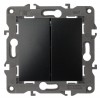 Выключатель 2-кл. СП Elegance 14-1104-05 10А IP20 250В 10AX механизм антрацит Эра Б0034234