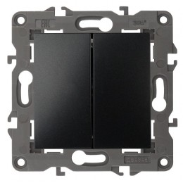 Выключатель 2-кл. СП Elegance 14-1104-05 10А IP20 250В 10AX механизм антрацит Эра Б0034234