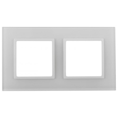 Рамка 2-м 14-5102-01 стекло Elegance бел.+бел. Эра Б0059168