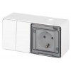 Блок розетка с выключателем Эксперт 11-7502-01 двойн. IP55 16A(10AX)-250В ОУ белый Эра Б0063270