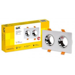 Светильник 4108 встраиваемый поворотный 2хGU10 бел./хром пласт. IEK LT-UVB0-4108-GU10-2-K23