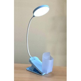 Светильник светодиодный настольный UF-751 C13 7Вт ССТ 3 уровня яркости с прищепкой голуб. Ultraflash 14488