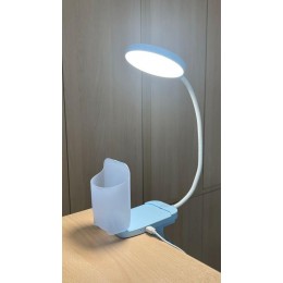 Светильник светодиодный настольный UF-751 C13 7Вт ССТ 3 уровня яркости с прищепкой голуб. Ultraflash 14488