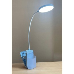 Светильник светодиодный настольный UF-751 C13 7Вт ССТ 3 уровня яркости с прищепкой голуб. Ultraflash 14488