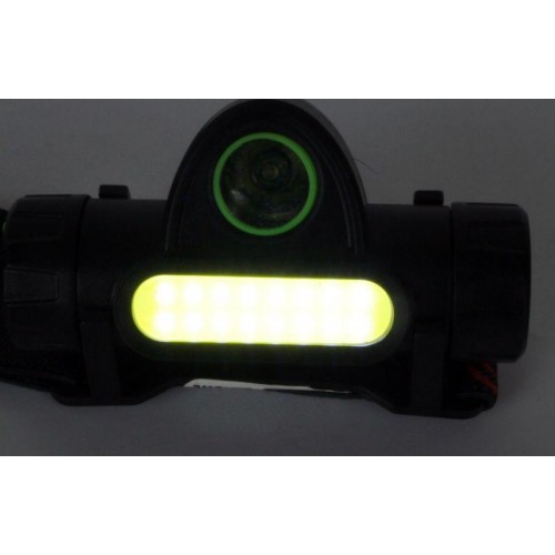 Фонарь аккумуляторный налобный E1340 XPE + COB LED 3Вт 2 режима аккум. 3.7В магнит диммир. черн. (бокс) Ultraflash 14268