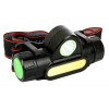 Фонарь аккумуляторный налобный E1340 XPE + COB LED 3Вт 2 режима аккум. 3.7В магнит диммир. черн. (бокс) Ultraflash 14268
