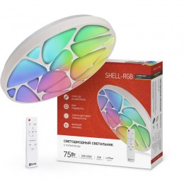 Светильник светодиодный COMFORT SHELL-RGB 75Вт 3000-6500К 6000лм 230В 495х85мм с пультом ДУ IN HOME 4690612044651