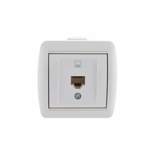 Розетка компьютерная 1-м ОП Nata RJ45 бел. LEZARD 710-0200-139