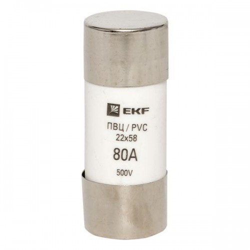 Вставка плавкая цилиндрическая ПВЦ 22х58 80А EKF pvc-22x58-80