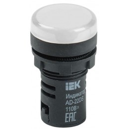 Лампа светосигнальная AD22DS d22мм 24В AC/DC бел. KARAT IEK BLS10-ADDS-024-K01