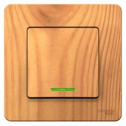 Выключатель 1-кл. СП Blanca 10А IP20 (сх. 1) 250В с подсветкой ясень SE BLNVS010115