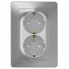 Розетка 2-м СП Blanca 16А IP20 250В с заземл. защ. шторки алюм. SE BLNRS001123